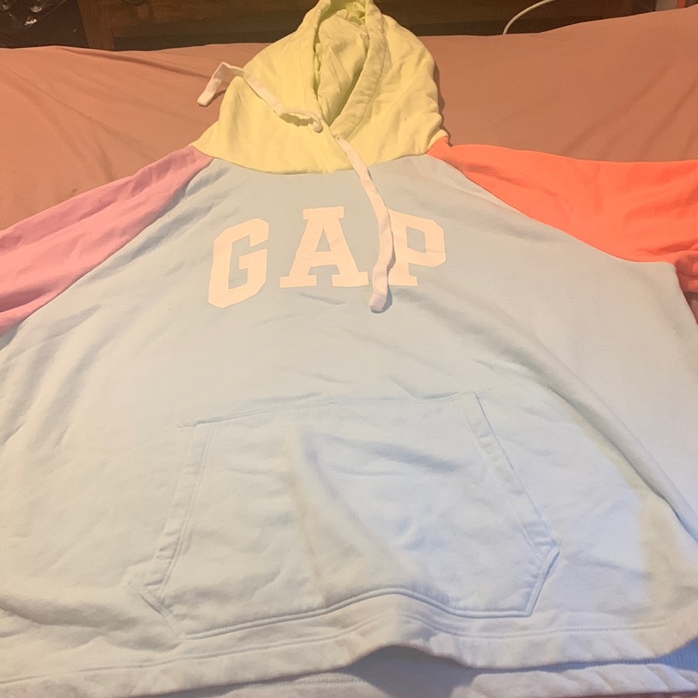 Multi-color gap crop top hoodie
